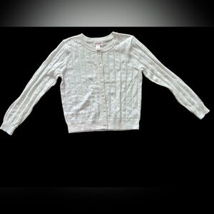 Cat & Jack Girls Cream Cardigan Sweater
